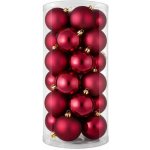DECOLED Sada vánočních ozdob vínová 8 cm plastové koule, 12× mat, 12× lesk, sada 24 baněk – Zboží Dáma