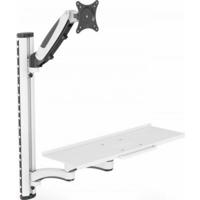 DIGITUS Pracovní stanice (monitor, klávesnice, myš) Nástěnný držák 32", 8 kg, VESA 75x75/100x100, bílá/černá – Zboží Mobilmania