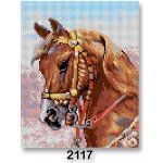 Stoklasa Vyšívací předloha obrázek na vyšívání 70240 2117 hlava koně hnědá 24x30cm – Zboží Dáma