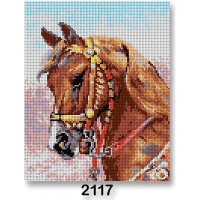 Stoklasa Vyšívací předloha obrázek na vyšívání 70240 2117 hlava koně hnědá 24x30cm