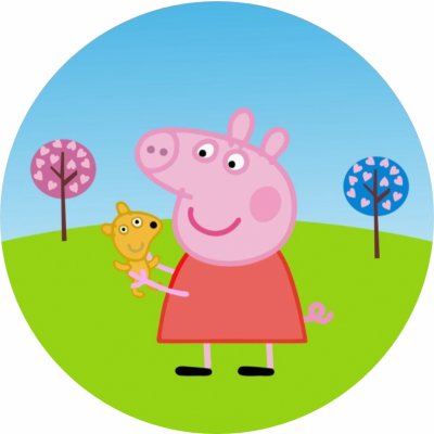 Jedlý tisk PRASÁTKO PEPPA ● materiál: JEDLÝ PAPÍR Ⓜ️, ● velikost: průměr 22 cm ☝ – Hledejceny.cz