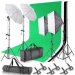 Fotostudio Set - 2x deštník, 2x softbox, 3x plátno – Zboží Živě