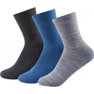 Devold DAILY MEDIUM set ponožek 3 páry šedá modrá černá – Zbozi.Blesk.cz