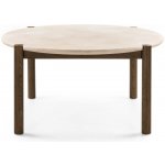 Hector Kulatý jídelní stůl Bruna 150 cm z masivu dub mocha krémový mramor – Zboží Dáma