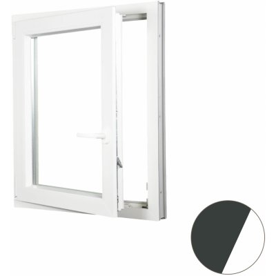 ALUPLAST Plastové okno jednokřídlo antracit 80x160 – Zboží Mobilmania