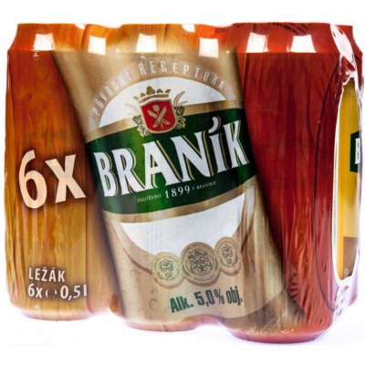 Braník světlé ležák 12° 6 x 0,5 l (plech) – Sleviste.cz