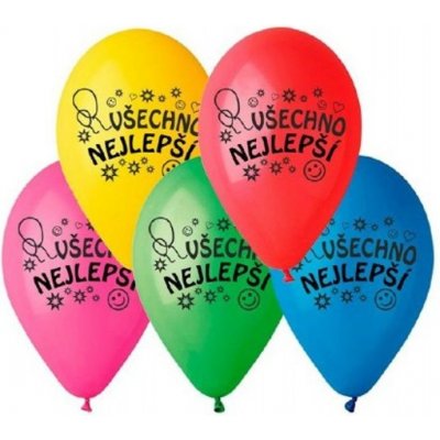 Smart Balloons Balonek nafukovací 10'' průměr 26 cm Všechno nejlepší – Zboží Mobilmania