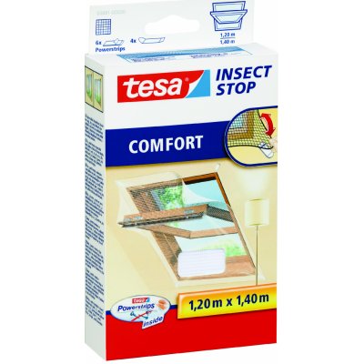 Tesa Insect Stop síť proti hmyzu COMFORT, na střešní a výklopná okna bílá, 1,2 m 1,4 m