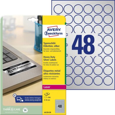 Avery-Zweckform L6013-20 poylesterová fólie stříbrná 210 x 297 mm 20 ks – Zboží Mobilmania