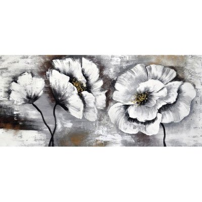 Obraz na plátně, ručně malovaný Květy 55x120cm – Hledejceny.cz