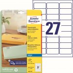 Avery Zweckform J4721-25 Transparentní PET etikety pro Inkjet 63,5x29,6 mm 675 ks mléčné – Hledejceny.cz