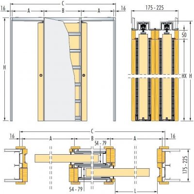 Pouzdro Eclisse zákryt 90+90/197/22,5 SDK