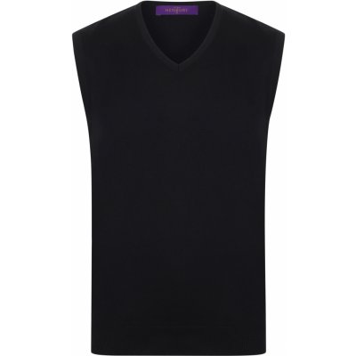 Henbury pletená vesta H724 black – Zboží Mobilmania