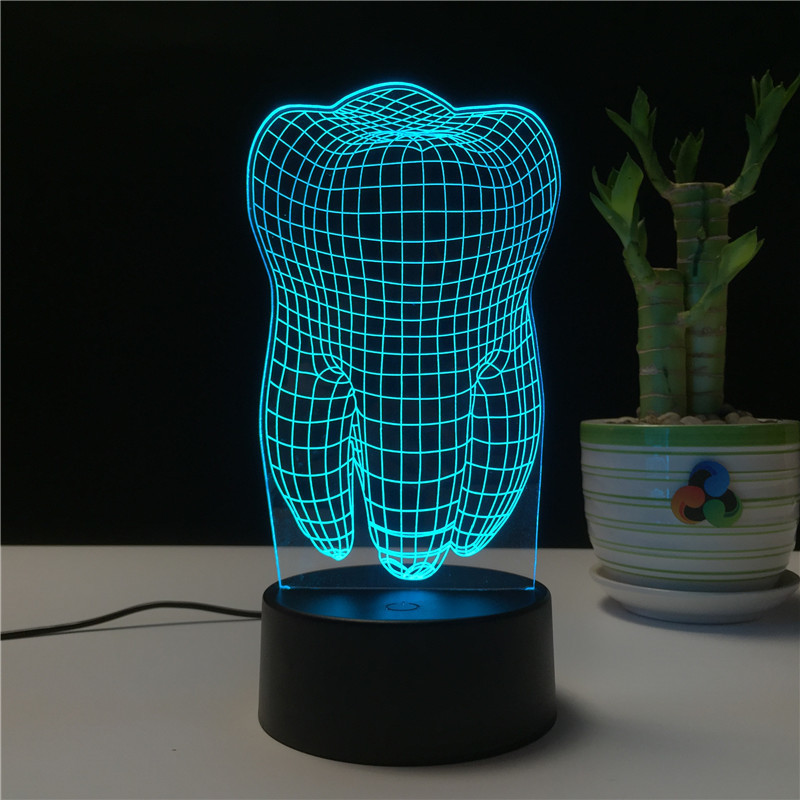 Beling Dětská lampa Zub 7 barevná S1211