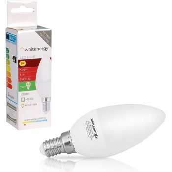 Whitenergy LED žárovka SMD2835 C37 E14 7W teplá bílá