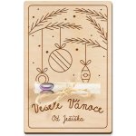 Dřevěná dárková karta na peníze - Veselé Vánoce od Ježíška (ozdoby) – Zboží Dáma