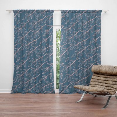 Sablio Závěs Růžové malované lístky: 2ks 140x250cm – Hledejceny.cz