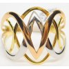 Prsteny Klenoty Budín Mohutný dámský prsten z bílého, růžového a žlutého zlata HK1094