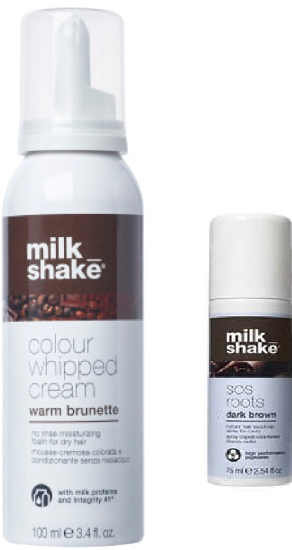 Milk Shake SOS Sada Warm Brunette Sprej na odrosty 75 ml + vyživující pěna 100 ml dárková sada