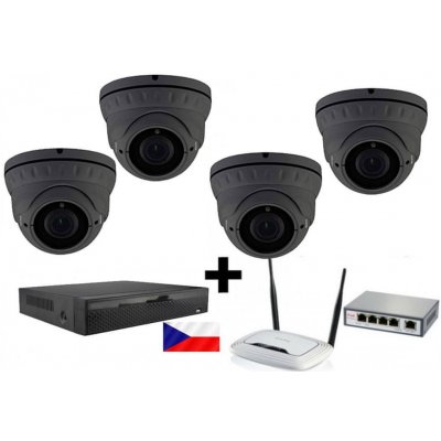 Zoneway 4x dome NC960 + NVR 2104 + router + POE switch