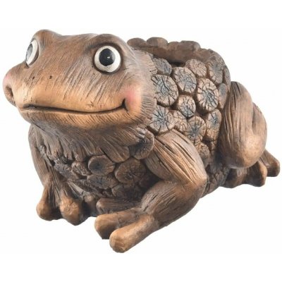 INDECOR Rona Květináč žába 34 x 30 x 22 cm, keramika, vzor dřevo INDECOR X14103 – Zboží Mobilmania