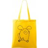Nákupní taška a košík Plátěná taška Handy Crazy Pes žlutá černý motiv