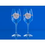 Sklenice na víno "Krajkové růžové kytičky", 2 kusy – Zboží Mobilmania