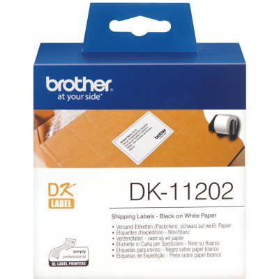 Papírové štítky Brother DK11202, 62mm x 100mm, bílá, 300 ks, pro tiskárny řady QL – Sleviste.cz