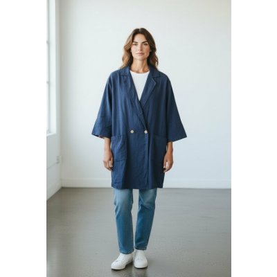 Sako tmavě modré dlouhé – Zbozi.Blesk.cz