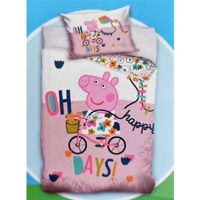 Carbotex bavlna povlečení Prasátko Peppa Oh Happy Days! Peppa Pig 140x200 70x90 – Zbozi.Blesk.cz