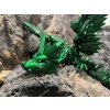 Figurka Cinderwings3D Krystalkový drak smaragdový s křídly 46 cm