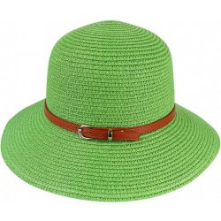 Biju Dámský slaměný klobouk s páskem 9001631 zelený