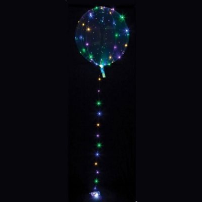 Amscan Koule čistá svítící LED barevná 38 cm x 40 cm fóliový balónek – Sleviste.cz