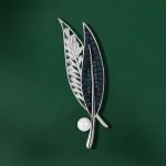 Éternelle brož s perlou a zirkony Estella B2409-LXT0574A stříbrná