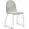 Jídelní židle AJ Produkty Gander ližinová podnož / polstrovaná zelenošedá