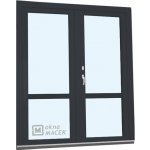 Kömmerling balkonové dveře 70 AD s příčkou levé antracit/antracit 150 x 200 cm, O+OS klapačka oboustranná klika + FAB + hli – Hledejceny.cz