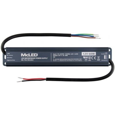 McLED LED transformátor 12V/60W ML-732.105.39.0, IP67, hliníkový – Zboží Mobilmania