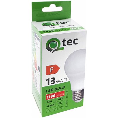 Qtec LED žárovka 13W A60 E27 4200K – Zboží Živě