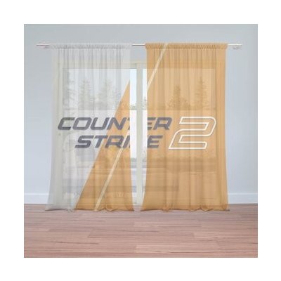Sablio Záclony Counter Strike 2 Oranžová: 2ks 150x250cm – Hledejceny.cz