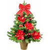 Vánoční stromek LAALU Ozdobený umělý vánoční stromeček ROLNIČKA 60 cm s LED OSVĚTELNÍM V KVĚTINÁČI