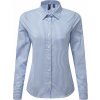 Dámská košile Maxton Premier Workwear dámská kostkovaná košile s dlouhým rukávem modrá světlá
