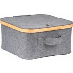 Úložný box G21 30 x 30 x 15 cm, bambusový s víkem, šedý – Zboží Mobilmania