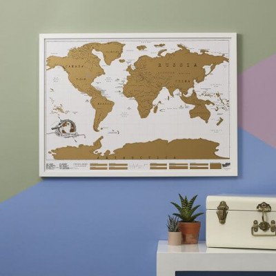 Nástěnná stírací mapa světa Original velká Luckies – Zboží Mobilmania