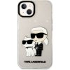 Pouzdro a kryt na mobilní telefon Apple AppleMix KARL LAGERFELD Glitter Apple iPhone 13 Karl a Choupette NFT plastové / čiré