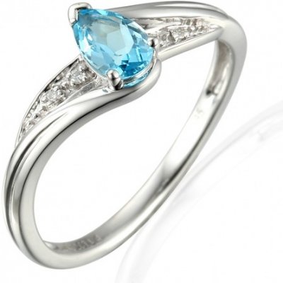 Gems prsten Roya, bílé zlato s brilianty a blue topazem 3861955 0 93