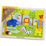 Studo Wood Dřevěné Puzzle safari 24 ks