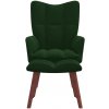 Křeslo vidaXL 328064 relaxační se stoličkou tmavě zelené samet