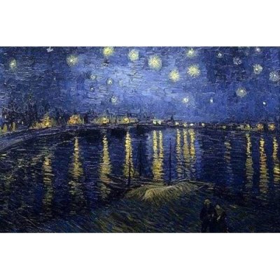 Figured ART Diamantové malování VAN GOGH HVĚZDNÁ NOC NA BŘEHU RHONY 40 x 50 cm na rámu – Hledejceny.cz