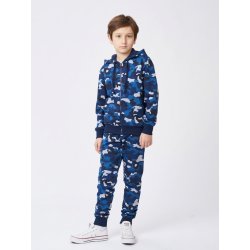 Winkiki Kids Wear chlapecké tepláky Camouflage navy