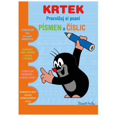 Akim Sešit aktivit Procvičuj si písmena a číslice Krtek + stíratelný popisovač v sáčku 16,5x24x2cm 10708353-XG – Hledejceny.cz